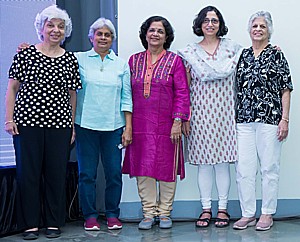 5 Trustees at the function - from left - Katie Bagli, Shubhada Nikharge, Sheila Tanna, Hutokshi Rustomfram & Hutoxi Arethna
