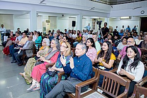 A view of Rani Bagh's well-wishers who attended - speakers seated in the front row - as the film screeening concludes